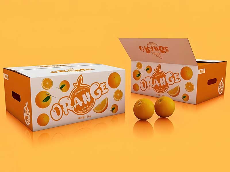 Изготовленные на заказ коробки для упаковки оранжевых фруктов для перемещения, подарочная коробка из оранжевого картона для доставки